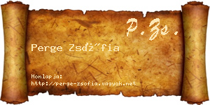 Perge Zsófia névjegykártya