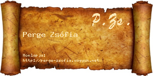 Perge Zsófia névjegykártya